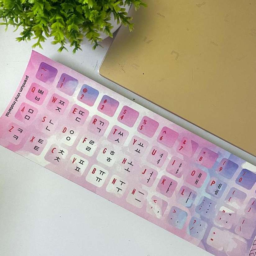 Stiker Sticker Keyboard Bahasa KOREA HANGUL Soft Premium Vinyl PC Komputer Laptop Notebook waterproo
