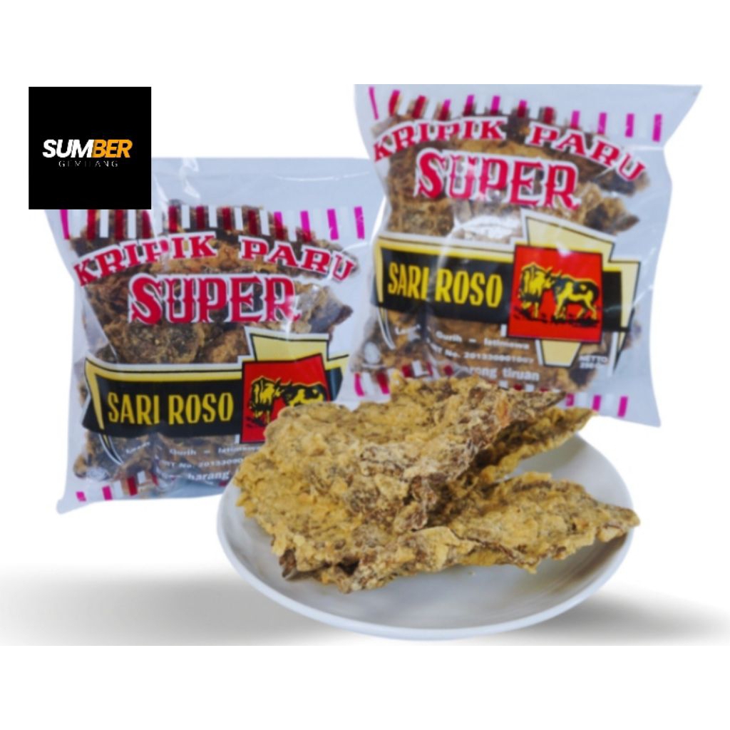 

keripik paru sapi super cap sari roso 250 gram