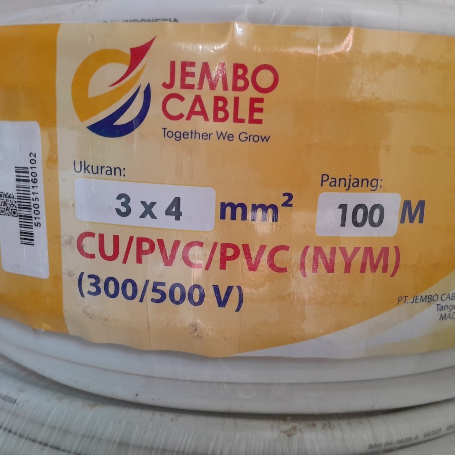 Kabel NYM 3x4mm Jembo Roll 100 Meter Kabel Listrik Jembo