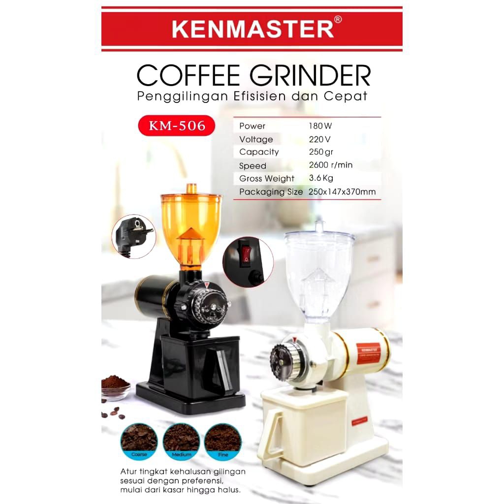 Gilingan kopi Kenmaster Coffee Grinder KM 506 Mesin Gilingan Kopi Listrik  , Coffee grinder , grinde