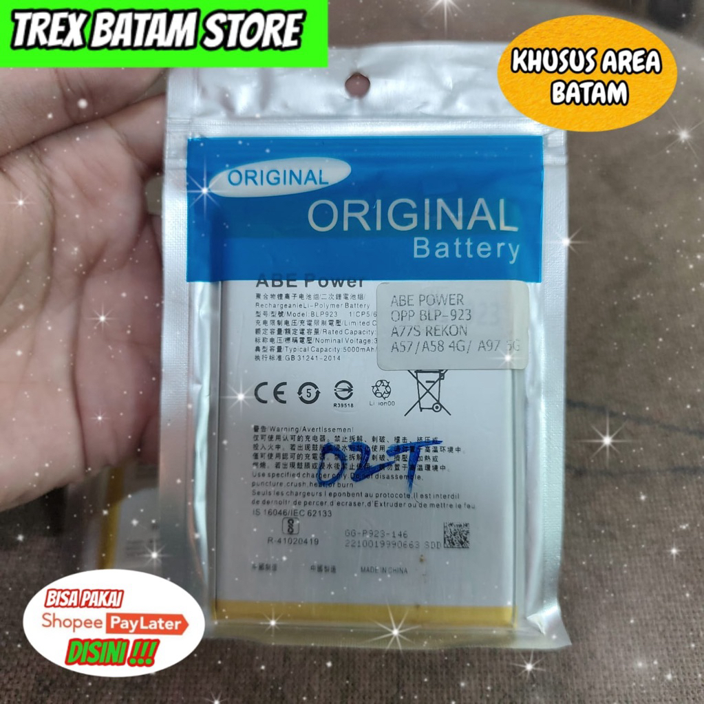 BATERAI BLP 923 BLP923 OPPO A77S A57 2022 A58 4G KUALITAS A [ BATAM ]