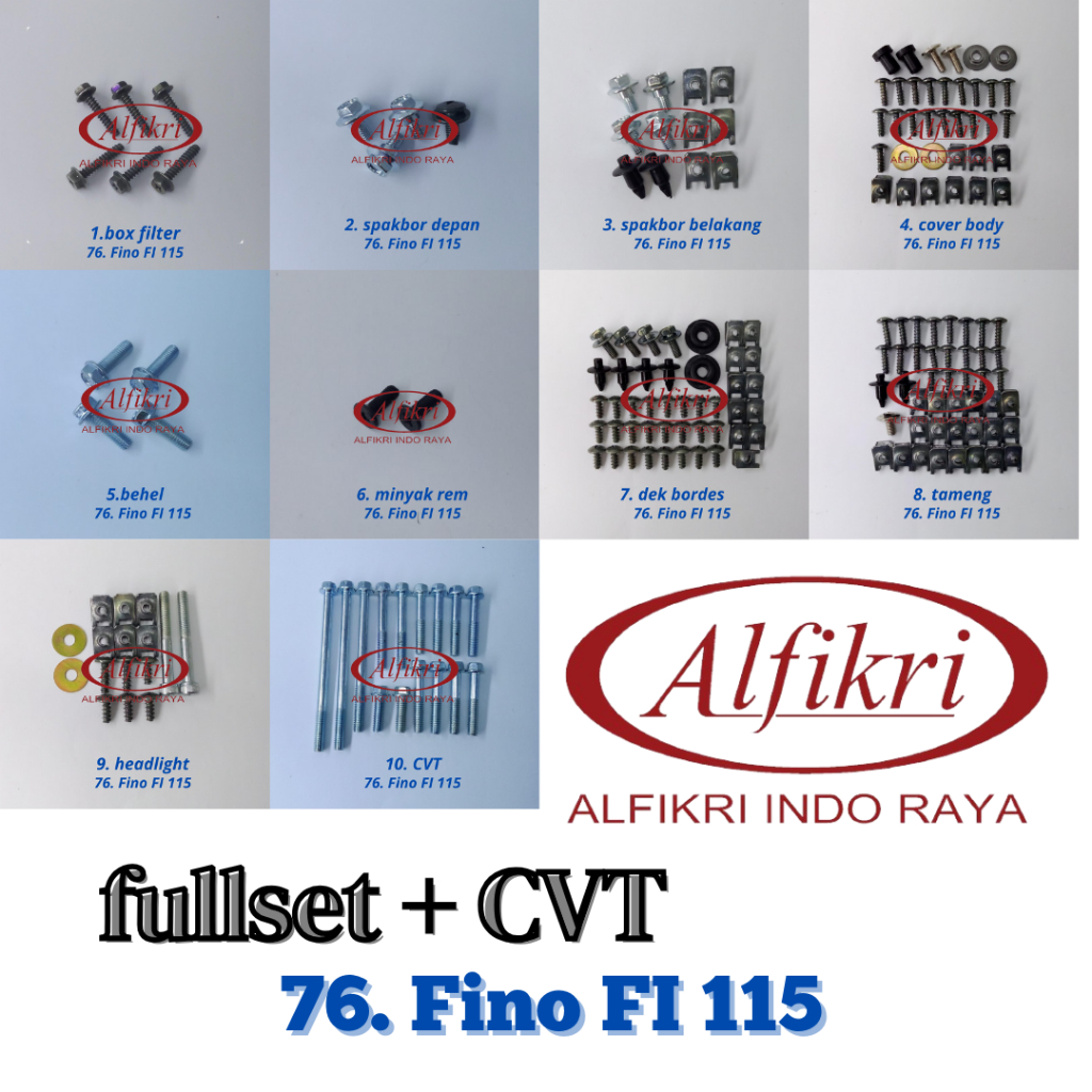 76 Fino FI 115 Baut Lengkap Full Set Body Yamaha Fino FI 115