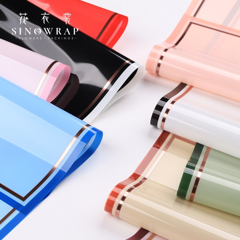 

[20 Lembar] Flower Wrapping Varian List Metalic Frame Glossy Bi Color Premium Paper Florist Kertas Buket Bunga Korea Cellophane List Frame Metalik Glossy Premium Quality Merek Sinowrap [GRADE A]