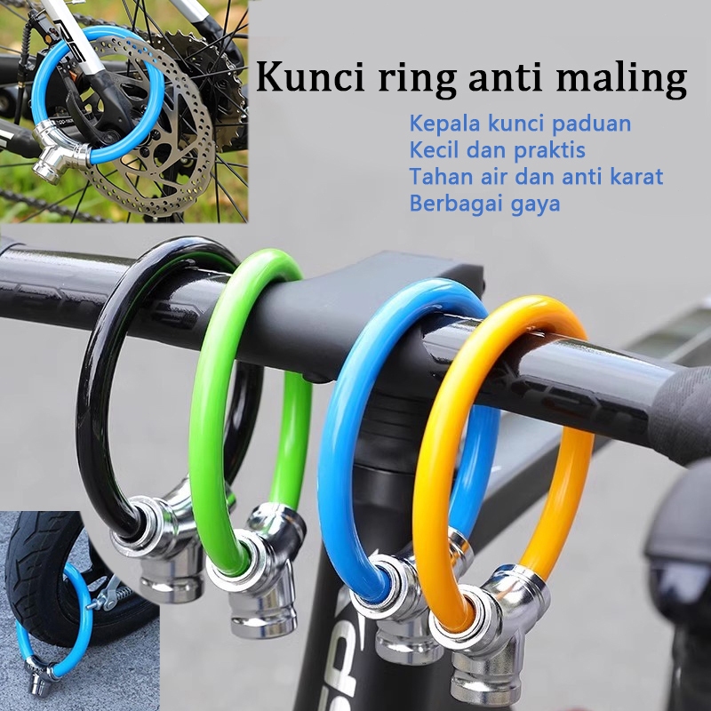 Maling kokoh Tahan bulat Kunci Cincin Gembok Sepeda  Sepeda Gunung Motor Gembok Sepeda  Anti Maling 
