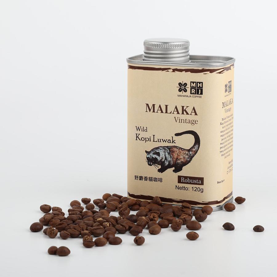 

Kopi Luwak MALAKA Vintage Robusta Maharaja Coffee Wild & Pure Kemasan kaleng hadiah