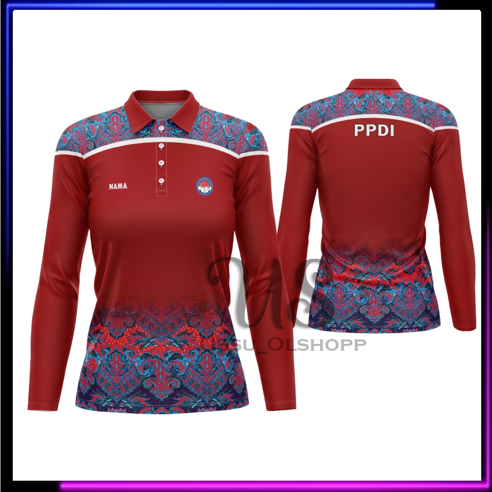 Baju Wanita Batik PPDI / Kaos Jersey Batik PPDI (Persatuan Perangkat Desa Indonesia)