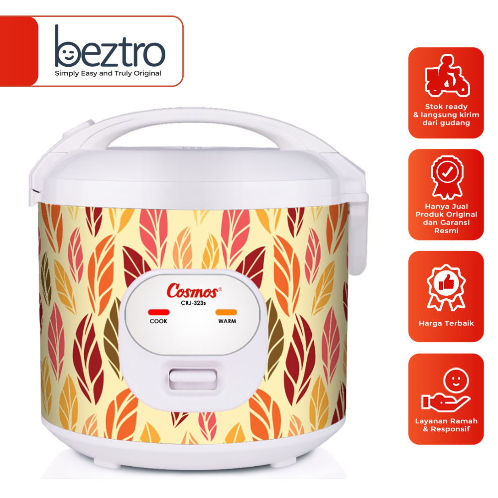 Cosmos Rice Cooker CRJ-323-SSO – Magic Com 1.8 Liter Nonstick Orange CRJ323SSO