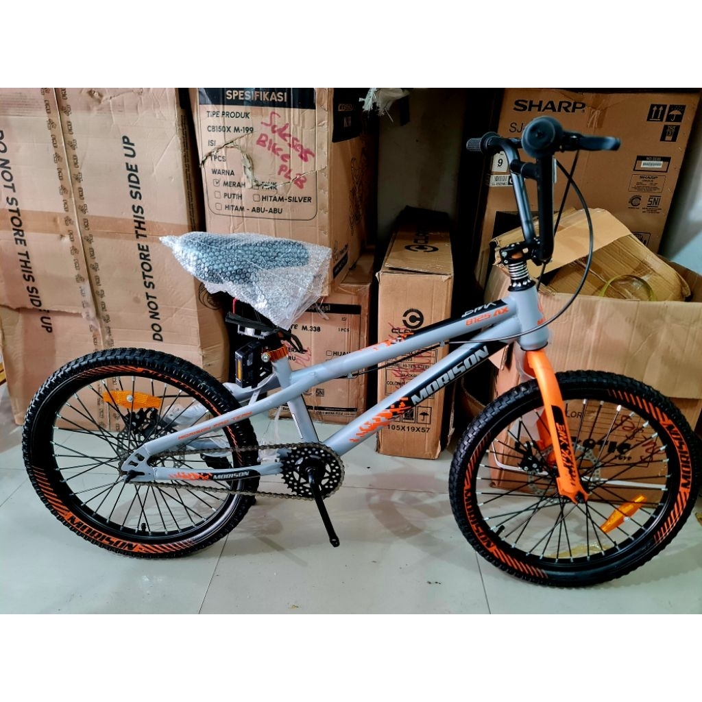 SEPEDA BMX 20 INCH MORISON BY PACIFIC ( REM CAKRAM ) ( WARNA GREY )