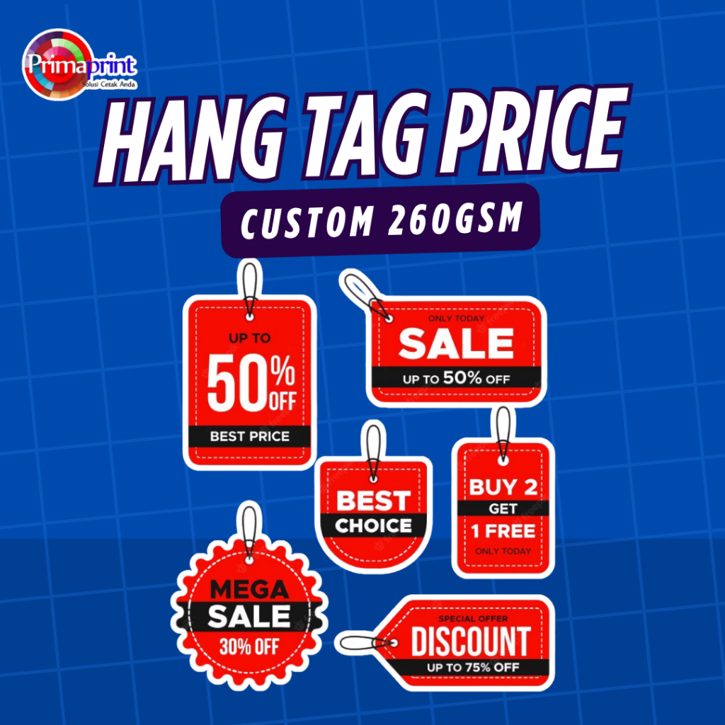 

Hang Tag Price Custom Bahan Art Carton 260 Gsm | Cetak Print Label Harga Brand Merk Baju