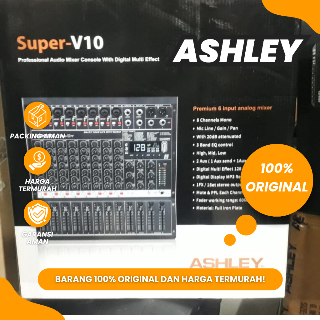 Mixer Ashley Super V10 Mixer Ashley 8 channel Original