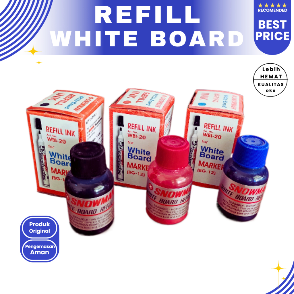 

ISI TINTA | REFILL TINTA SPIDOL WHITEBOARD SNOWMAN (1 PCS) / TINTA REFIL TIDAK PERMANEN