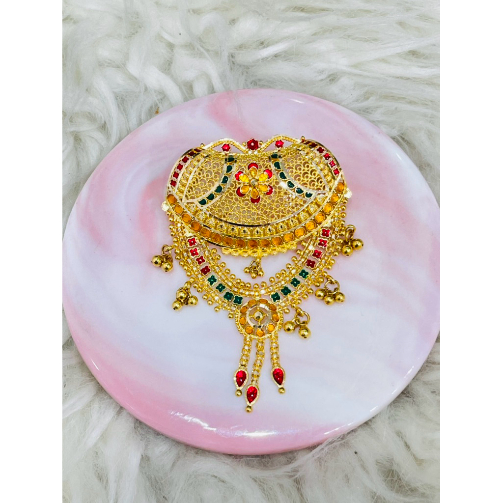 liontin bross bros kerawang motif dubai mewah elegant emas asli kadar 700