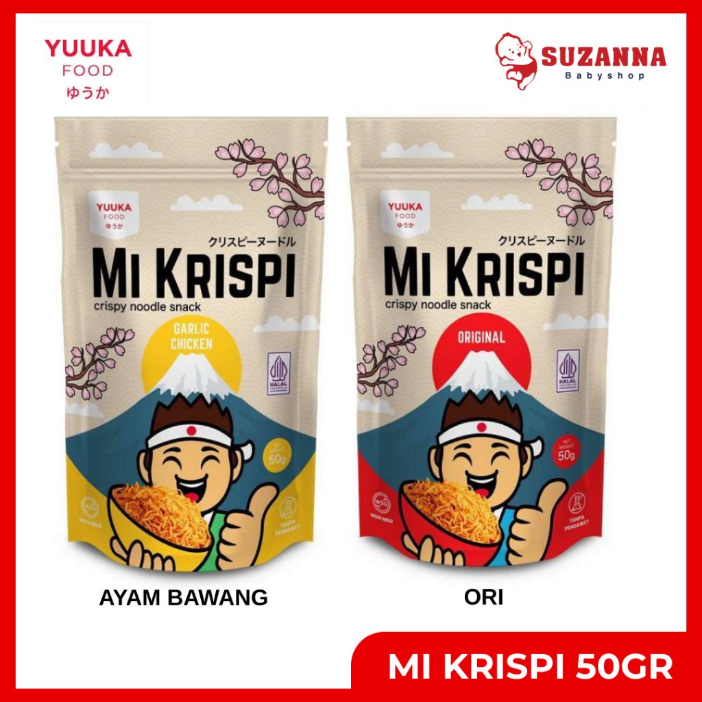 

Yuuka Food Mi Krispi 15gr Camilan Mie Kering