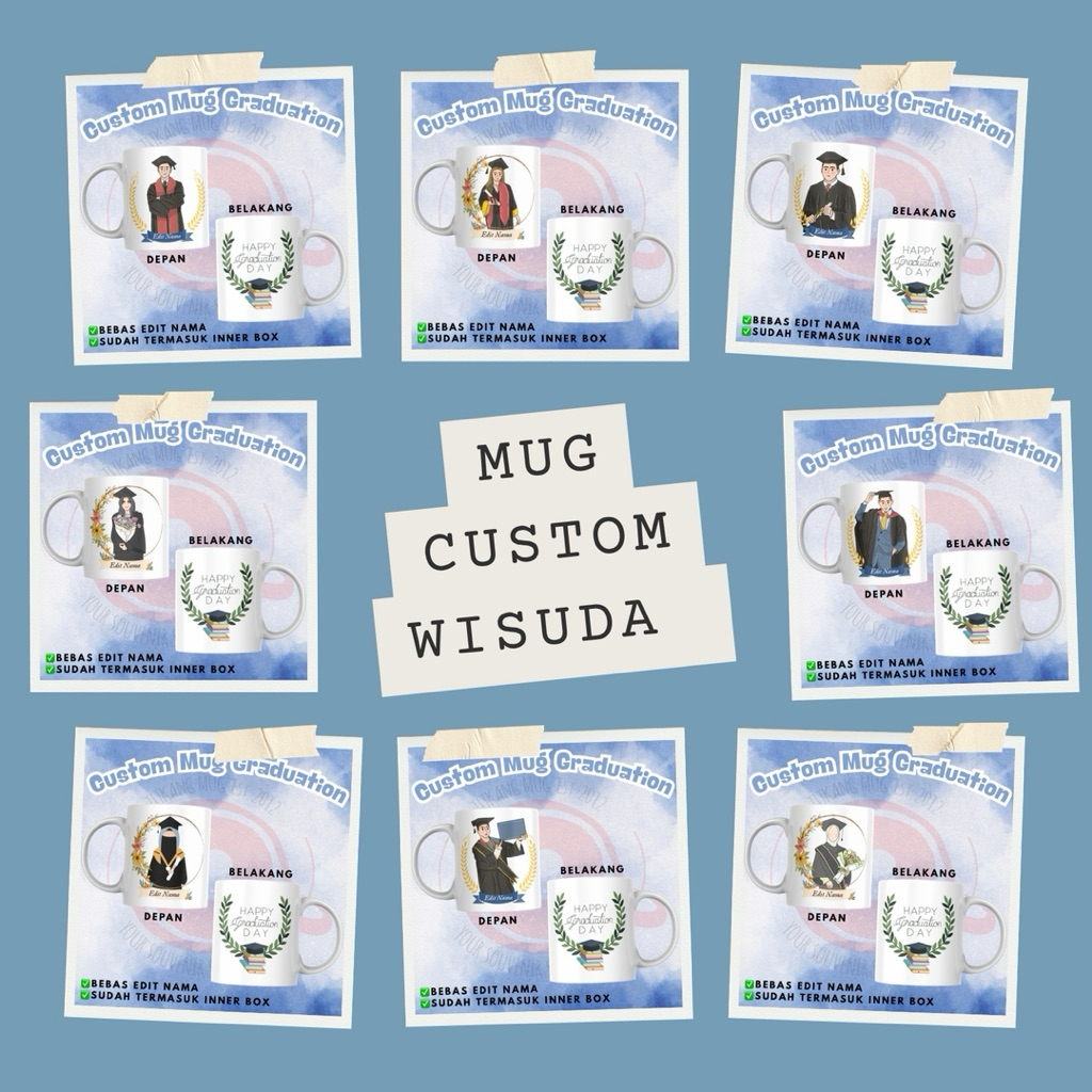KADO WISUDA - HADIAH GRADUATION - MUG WISUDA - MUG CUSTOM GRADUATION - MUG CUSTOM WISUDA - TUKANGMUG