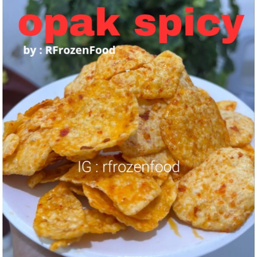 

Opak pedas Spicy kemasan jar gurih berbumbu