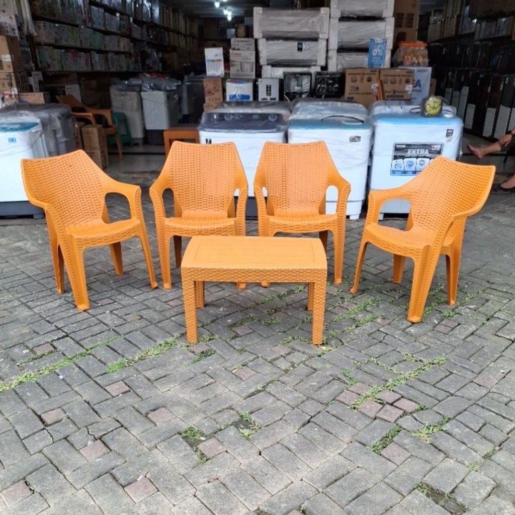 [KARGO] KURSI TAMU OLYMPLAST 508, 4 KURSI 508 dan 1 MEJA OSTR / KURSI TAMU / KURSI PLASTIK