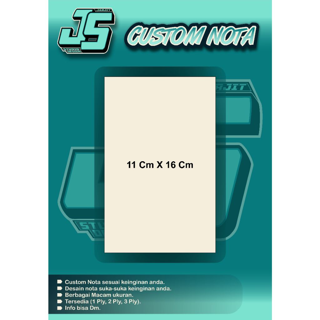 

Nota Custom 1/4 Uk (11Cm x 16Cm)/Full Cooor.