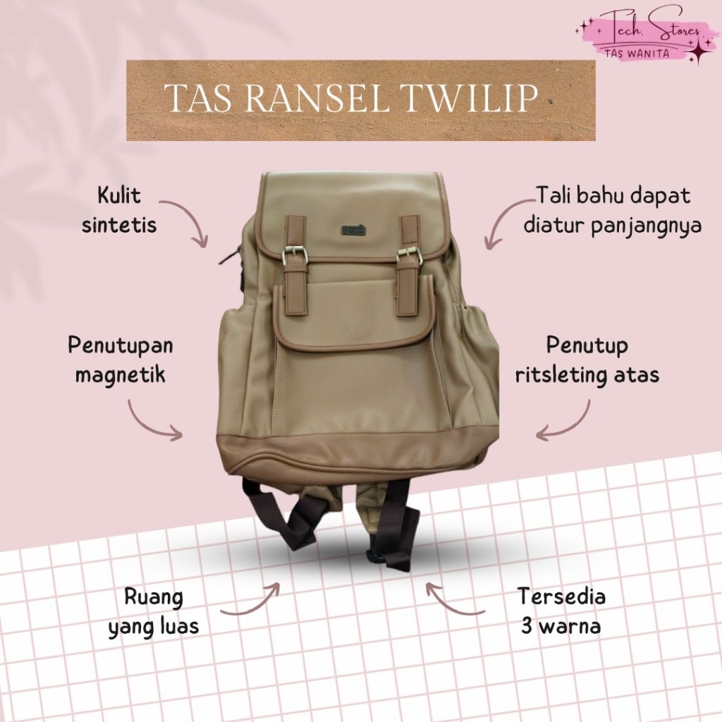 RANSEL TWILIP RUMAH WARNA//TAS SEKOLAH//TAS RANSEL WANITA