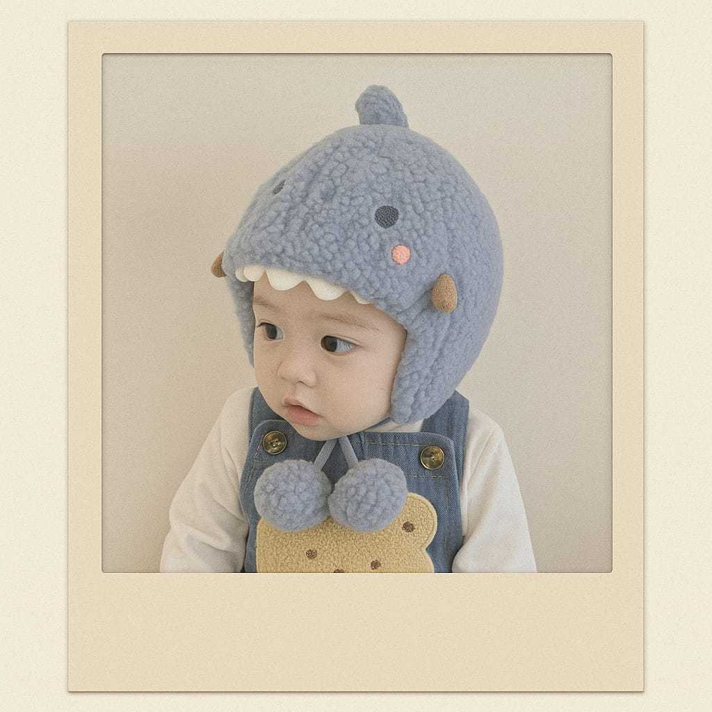 KUPLUK DINO | TOPI DINO ANAK | TOPI ANAK DINO | TOPI ANAK LUCU | TOPI ANAK 3bulan-2 tahun