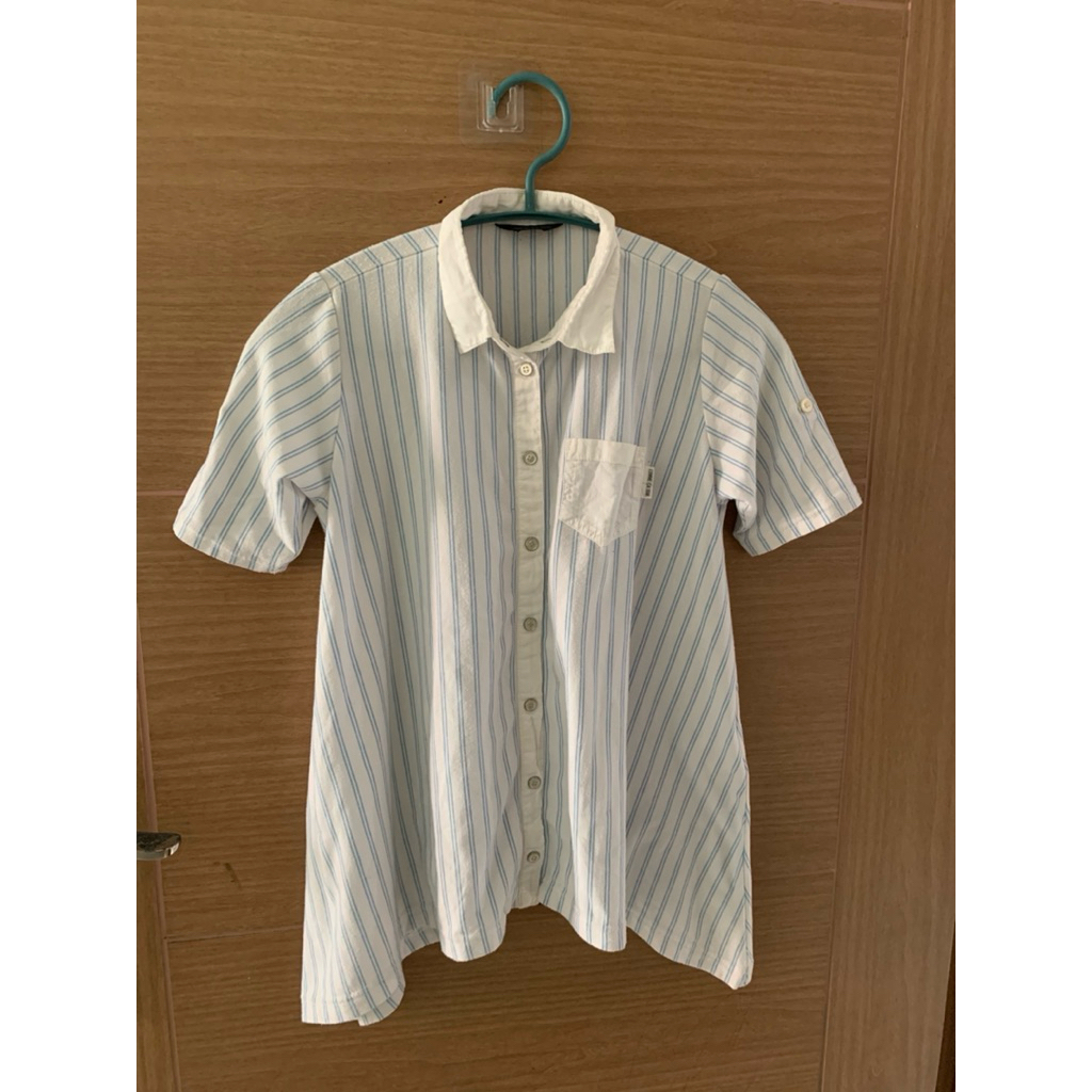 8-15 (Y) Atasan Kemeja Comme Ca Ism Stripe Biru Putih Anak Perempuan