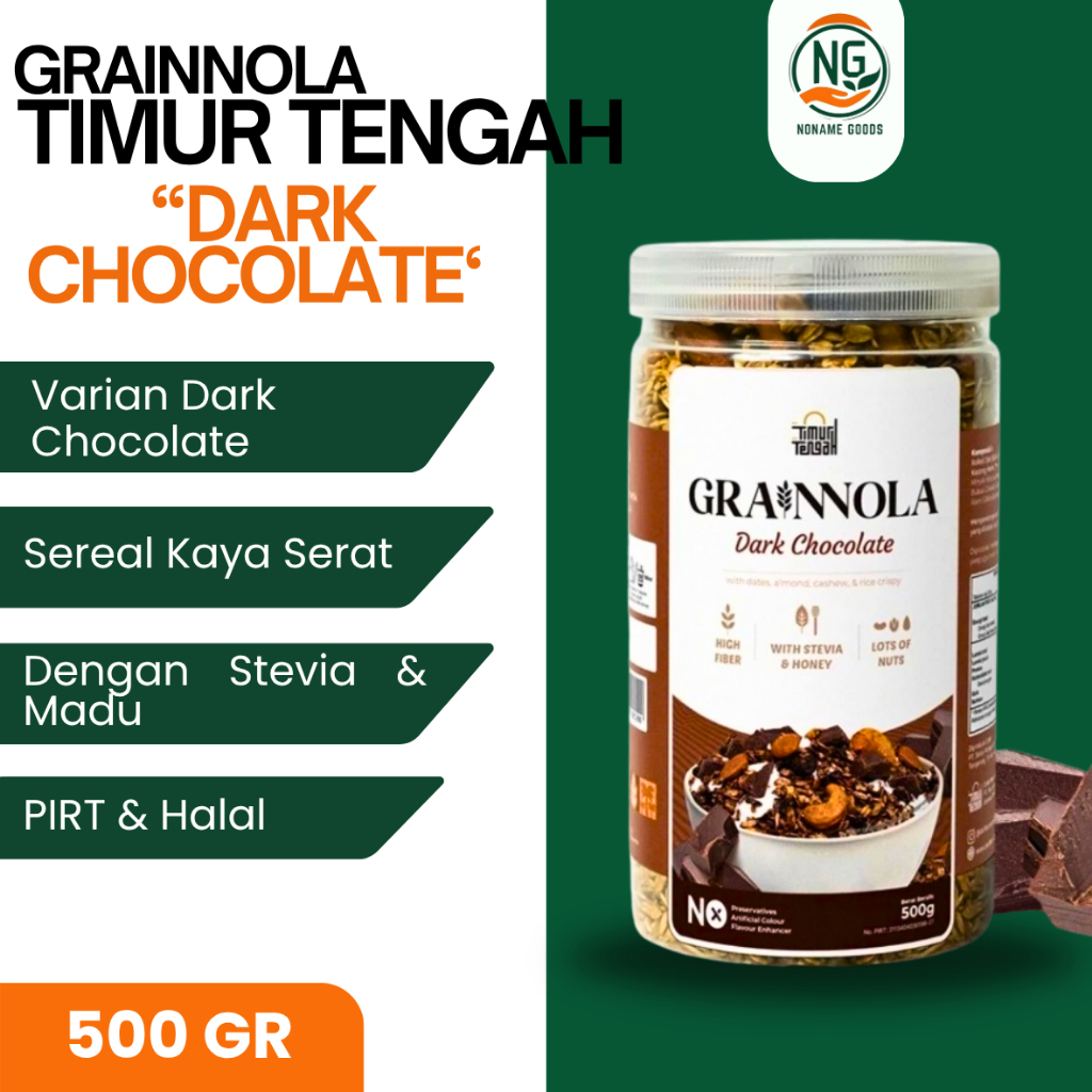 

GRANOLA DARK CHOCOLATE 500gr TIMUR TENGAH SEREAL GRAINNOLA COKLAT MAKANAN SEHAT- TOPLES/JAR NEW