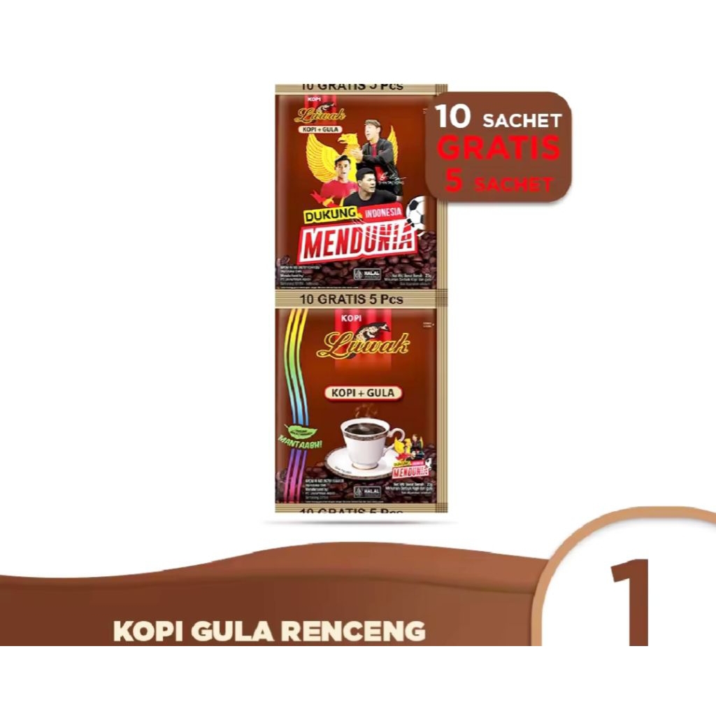 

⭐KOPI LUWAK HITAM KOPI+GULA 1 DUS ISI 150PCSx23GR ⭐