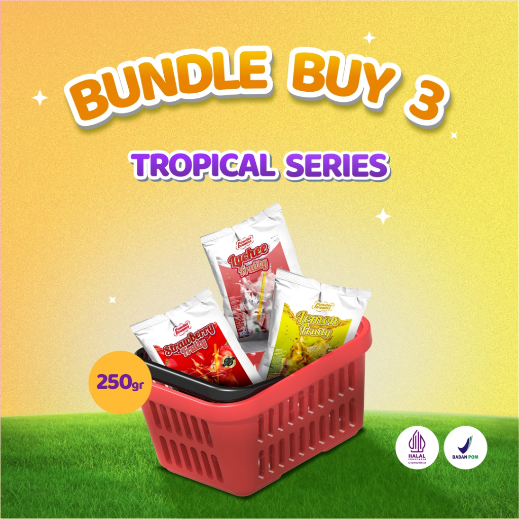 

Powder Dreams - Paket Bundle 3 Pcs Rasa Tropical Series 250 gram + BONUS RESEP