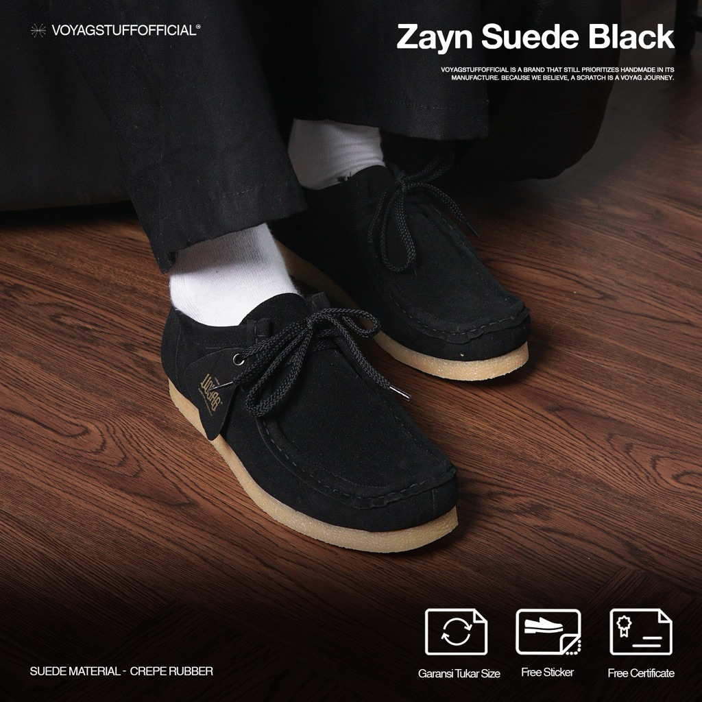 Voyagstuffofficial - Zayn Suede Black Boots Pria