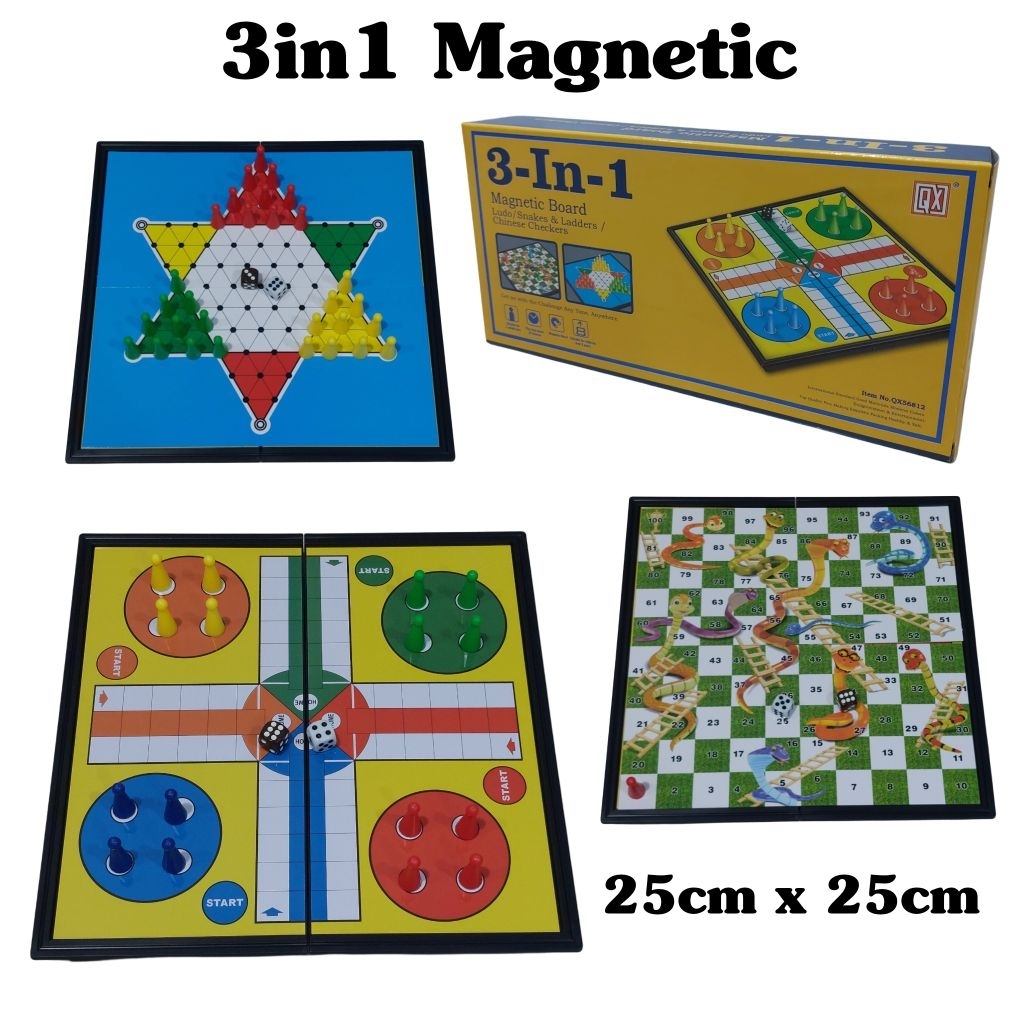 Mainan Ludo Magnet 3in1
