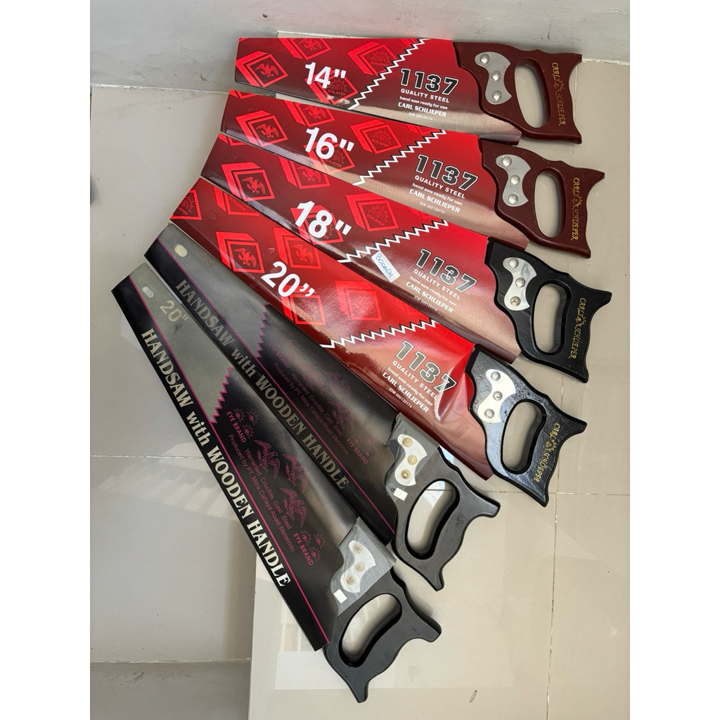 GERGAJI TANGAN CAP MATA ASLI PLAT HITAM 18 20 / GERGAJI KAYU CAP MATA ASLI / GERGAJI POTONG TAJAM