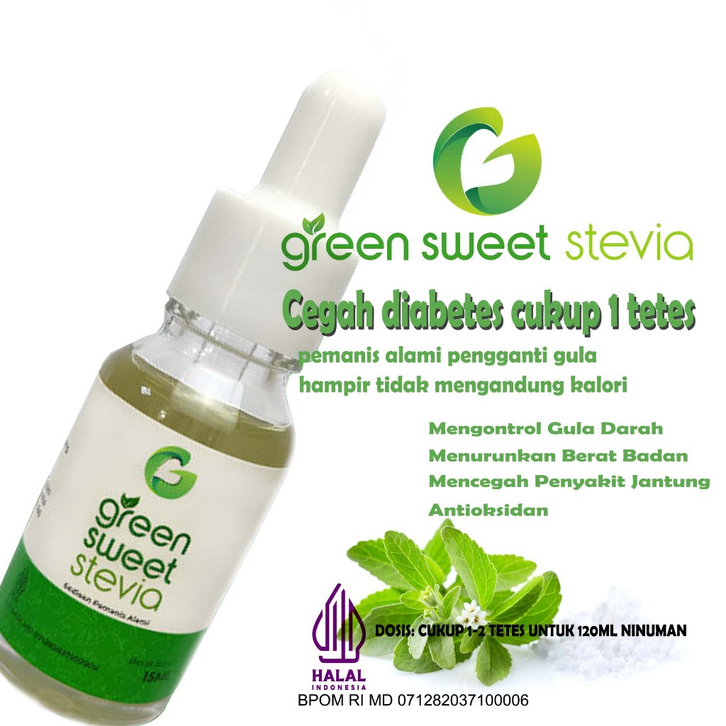 

Diet sehat Green Sweet Stevia Tetes 15 ML Pemanis Pengganti gula putih cegah diabetes F514