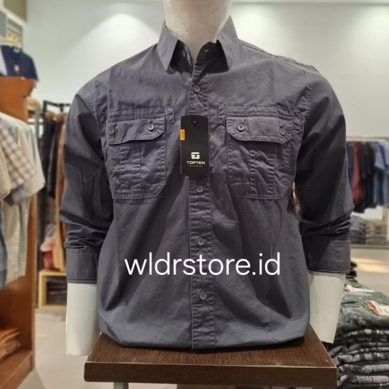 KEMEJA KATUN PRIA BRAND TOP TEN ORIGINAL LENGAN PANJANG PS008B