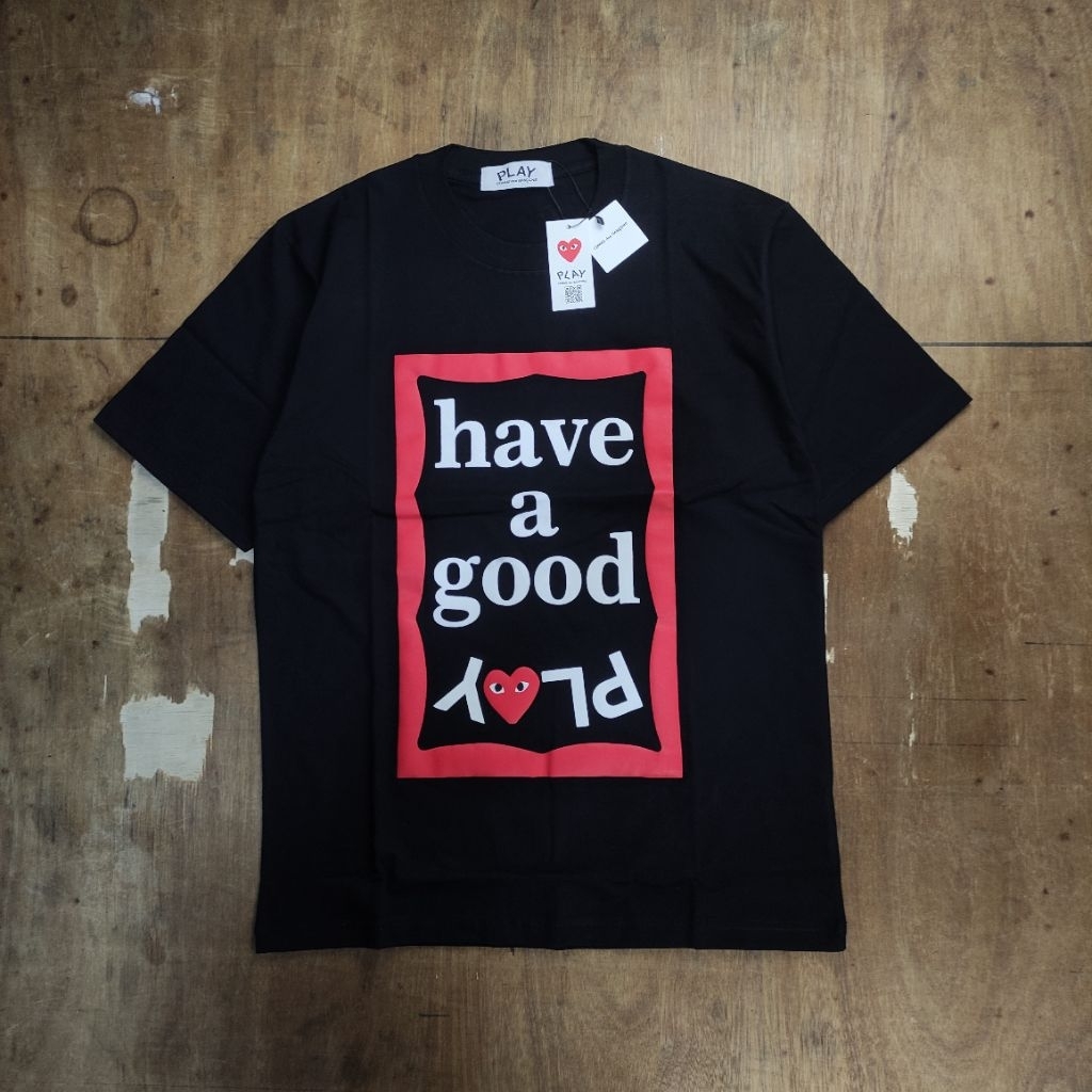 KAOS OVERSIZE CDG COME DES GARCONS COLABORATION X HGT HAVE A GOOD TIME  PRINTED BLACKTEES BESTSELLER