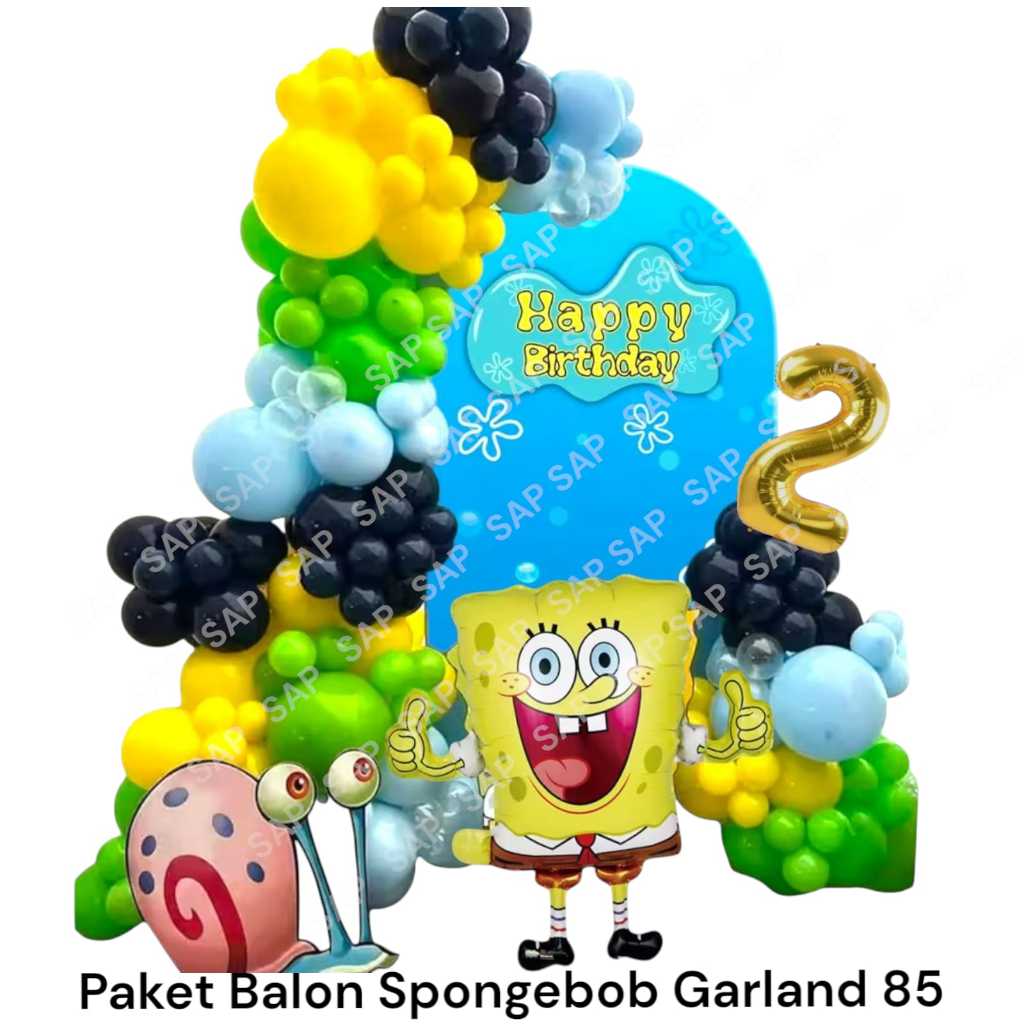 Paket Balon SPONGEBOB GARLAND 85SP/ Dekorasi Ulang Tahun Spongebob