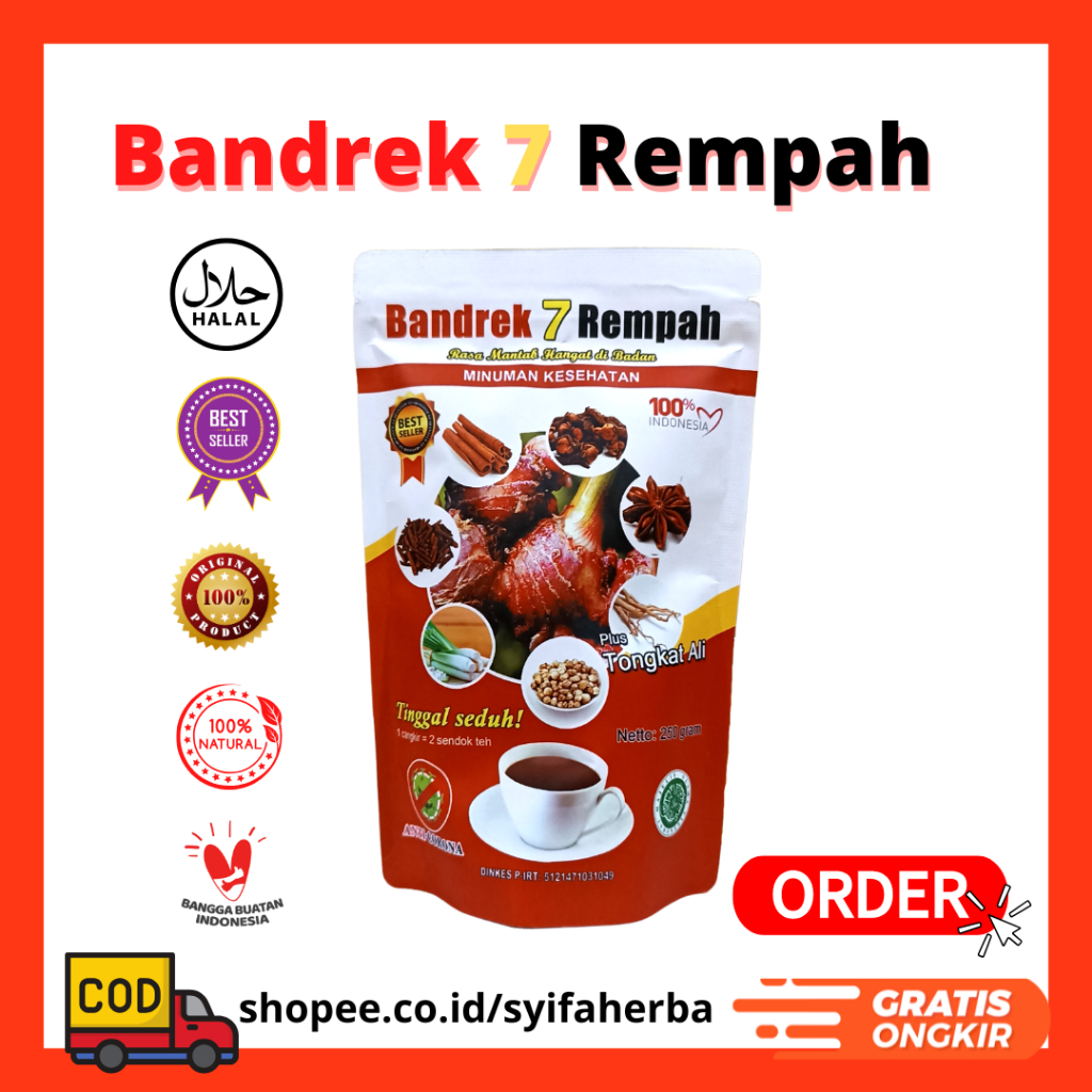 

Bandrek 7 Rempah plus Tongkat Ali Jahe merah Originall asli