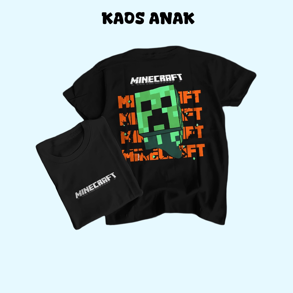 KAOS ANAK MINICRAFT UNISEX BAHAN LEMBUT BAJU MINICRAFT ANAK 01