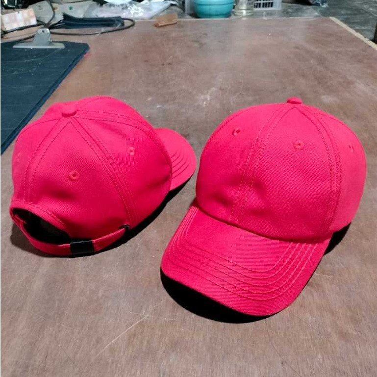 topi polos pria dewasa baseball warna merah cabe distro ring cakop besi