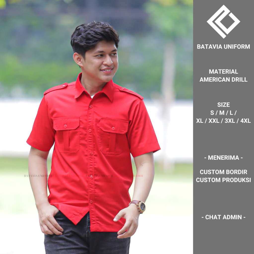 Baju Kemeja Tactical Taktikal PDL PDH Kerja Kantor Komunitas Original Premium Lengan Pendek Material