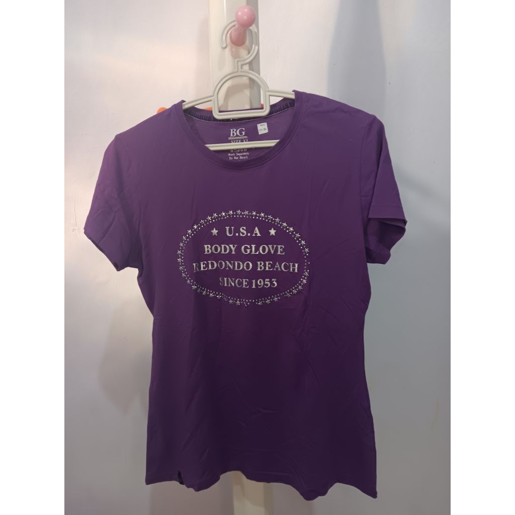 Preloved Atasan Kaos Wanita Body Glove Warna Ungu