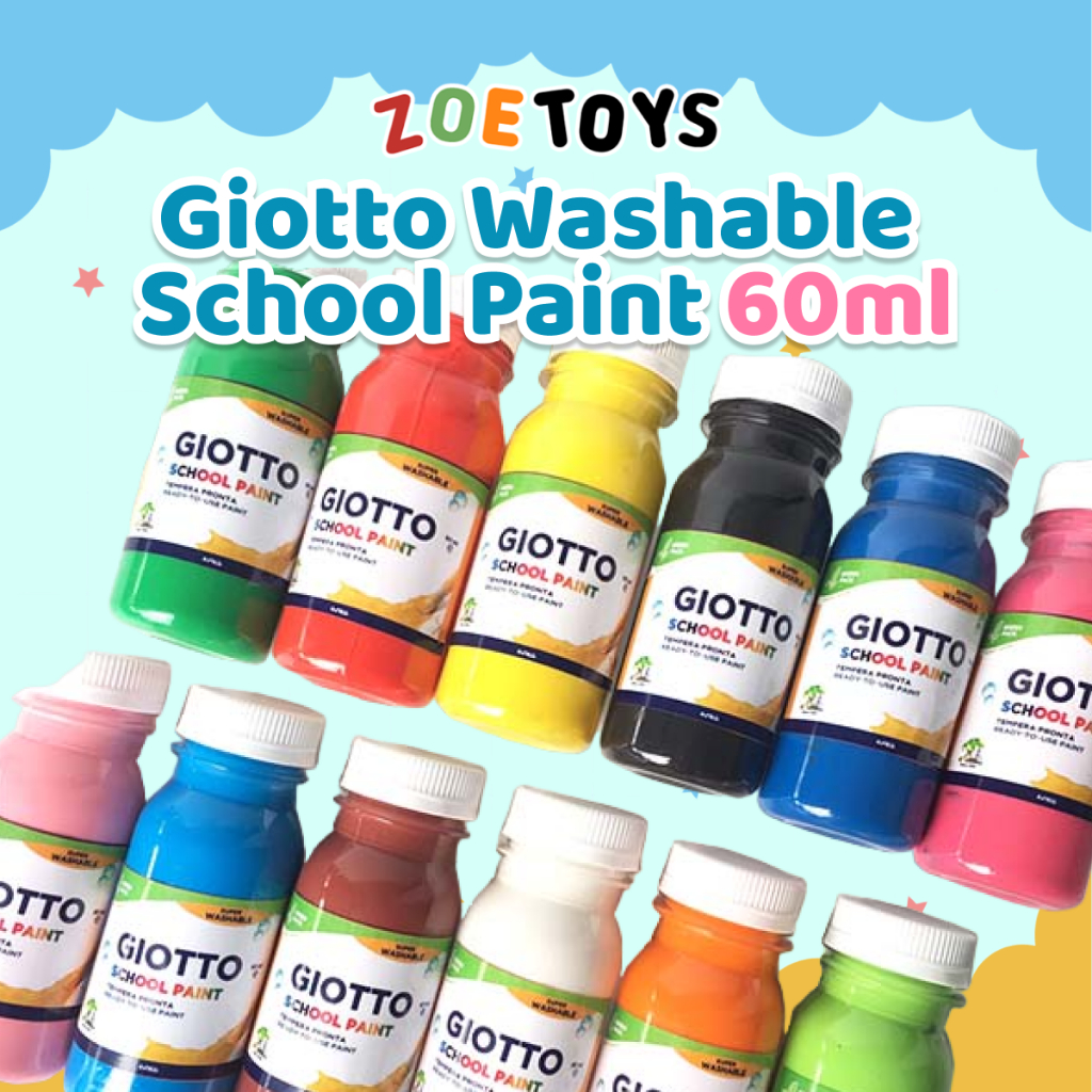 

Zoetoys 60 ml Giotto 12 Color Washable School Paint | Perlengkapan Mewarnai Cat Poster Lukis Hampers