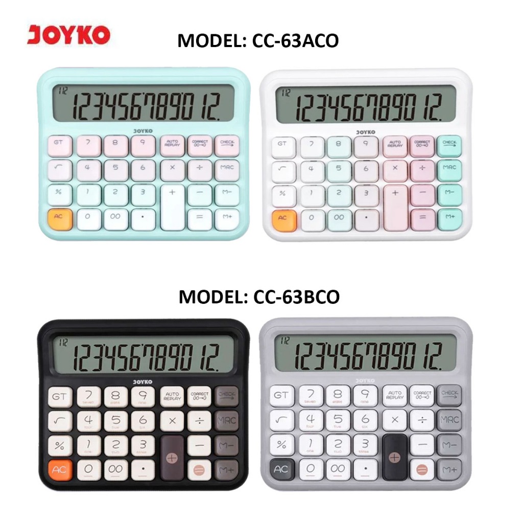 

Kalkulator Joyko CC-63ACO CC-63BCO CC-63DCO 12 Digit Check Correct Calculator Kantor Sekolah Bisnis