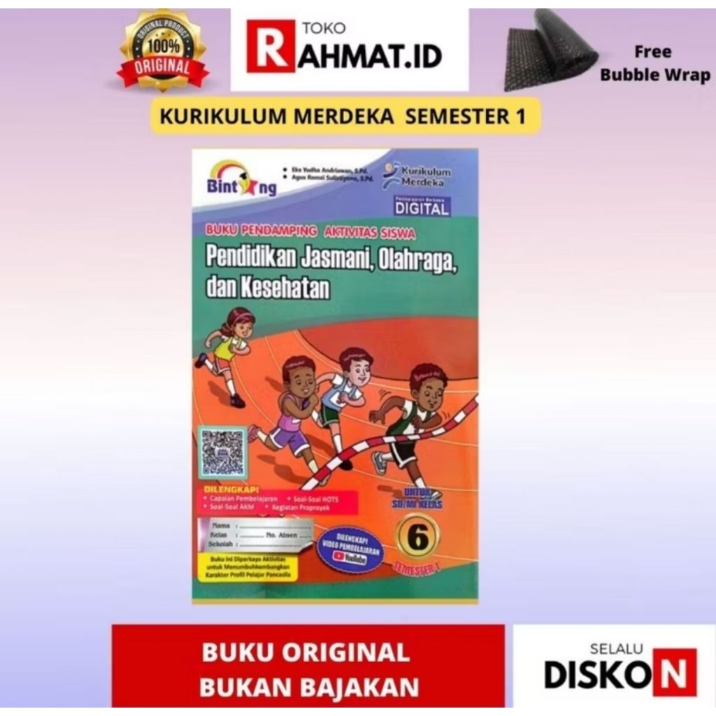 PAKET PJOK BINTANG KELAS 6 SEMESTER 2 COVER BARU 2025 KURIKULUM MERDEKA / PAKET PENDIDIKAN JASMANI O