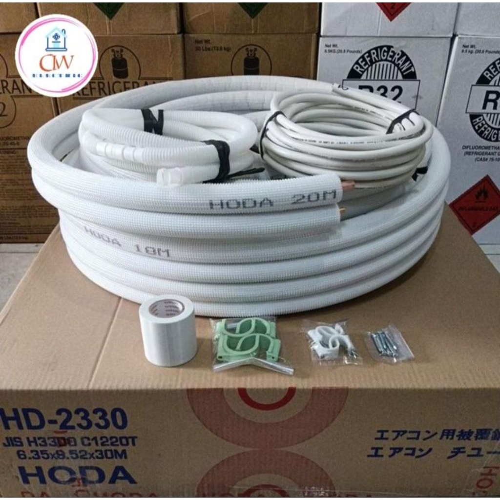 paket Hoda 3 meter tanpa breket outdoor UK.1/4+3/8 untuk AC standard,low watt 0,5 PK - 1 pk