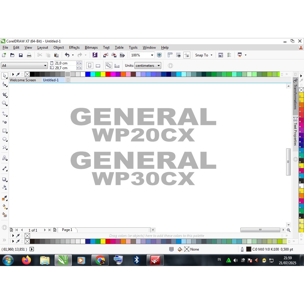 cutting stiker general wp30cx dan wp20cx