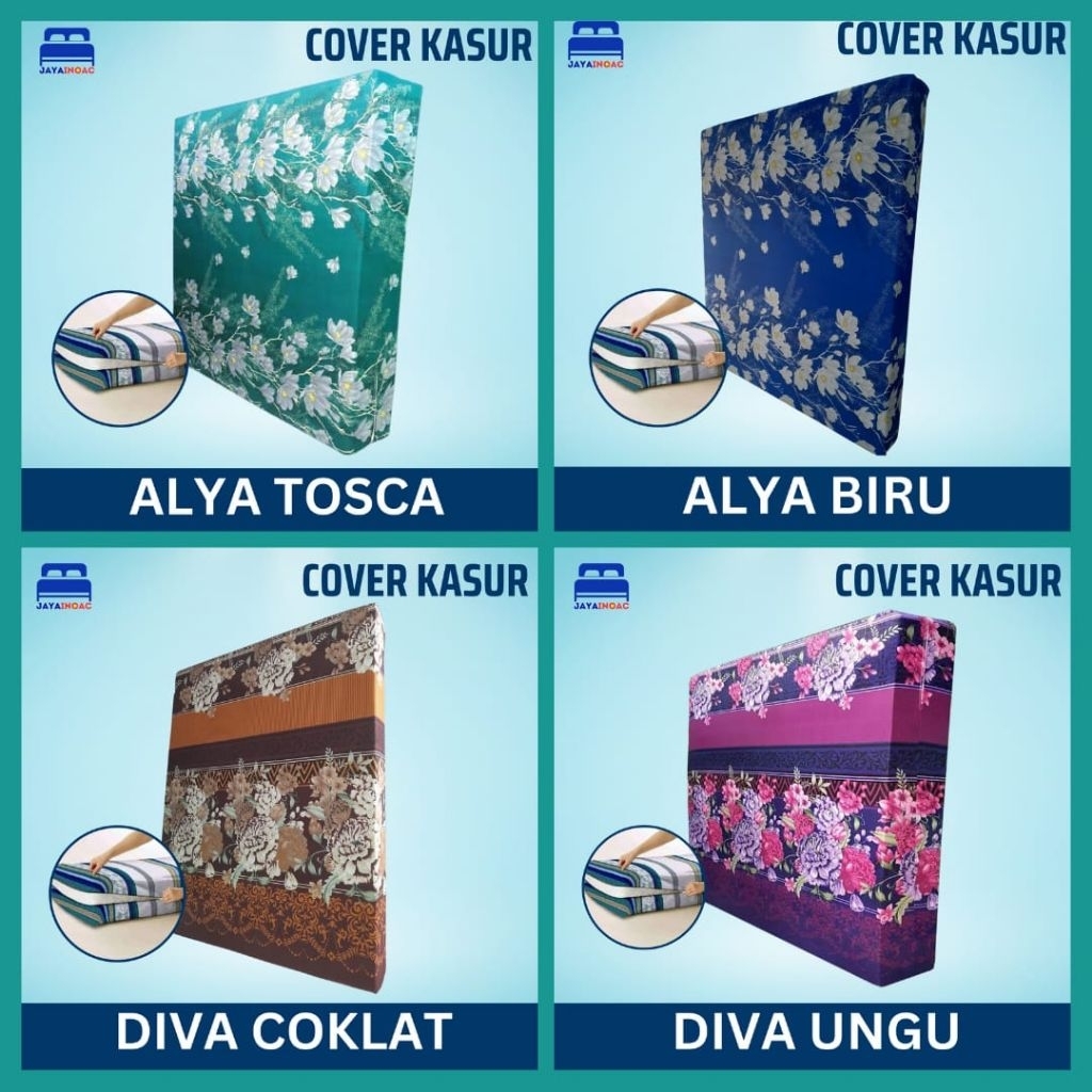 Sarung cover kasur busa resleting 200x200x25 / 200x180x25 / 200x160x25 / 200x145x25 / 200x120x25 / 2