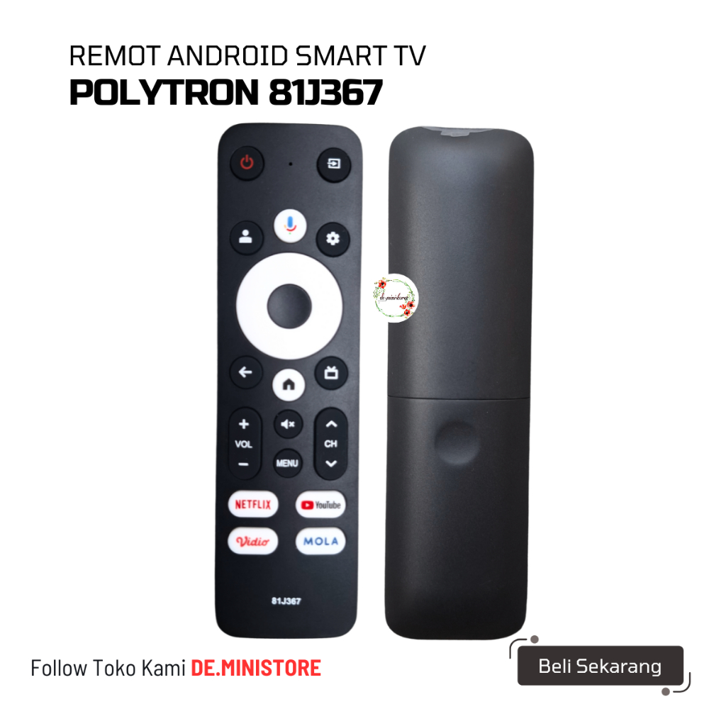 REMOTE SMART TV POLYTRON 81J367 ANDROID VOICE NOTE BLUETOOTH LED