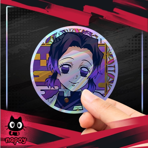 

Stiker Hologram Anime Demon Slayer Shinobu Kocho Bulat