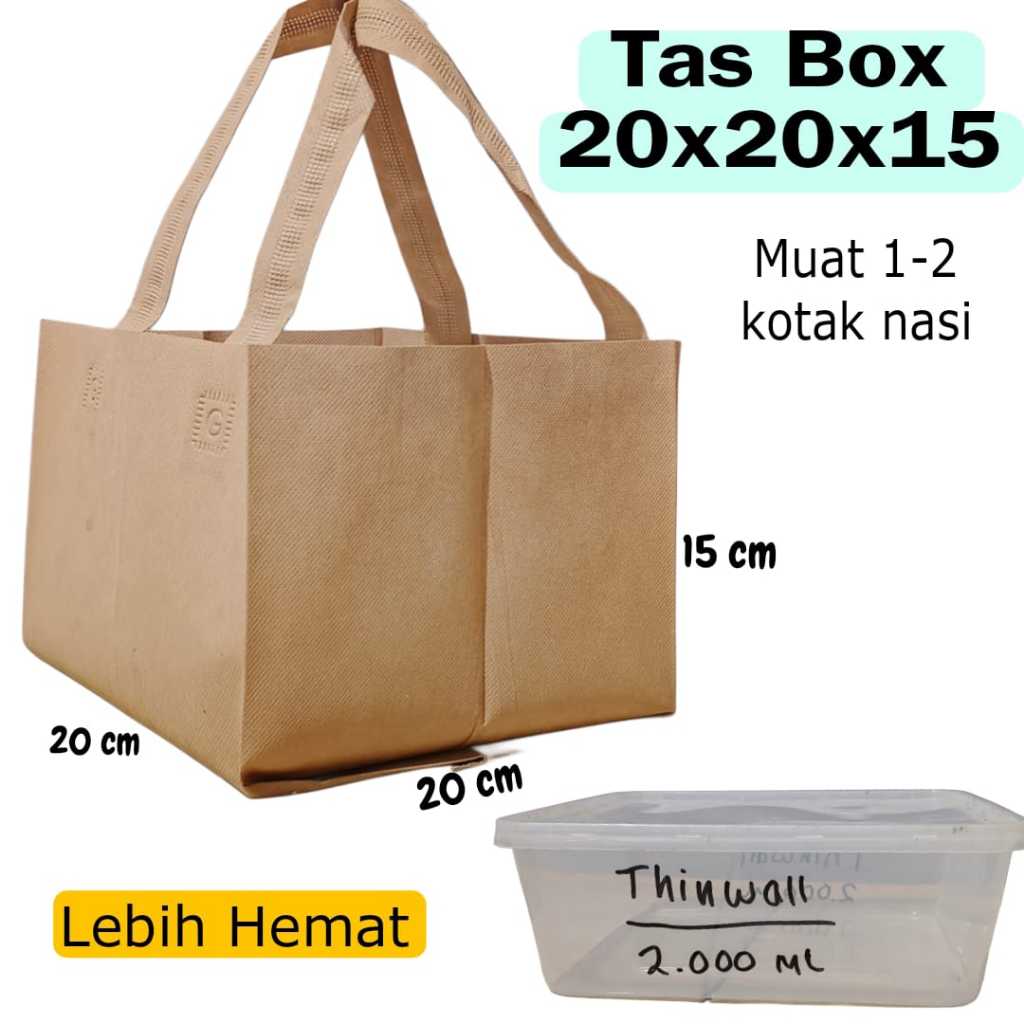 

(1 LUSIN = 12 PCS) GOODIE BAG TAS HAJATAN SPUNBOND BOX DUS 20x20x15