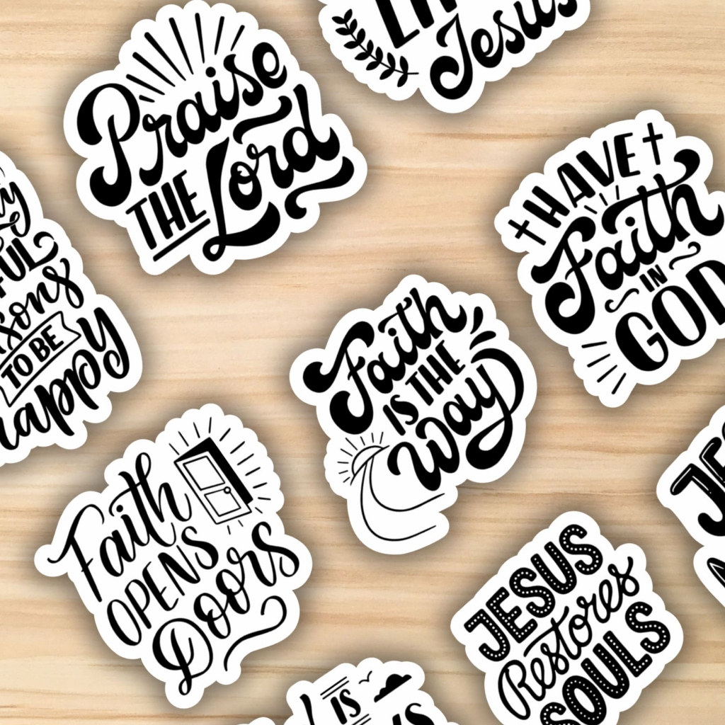 

Sticker Vinyl Pack Faith Is The Way | Stiker Quotes Rohani Kristen Waterproof 12 Pcs