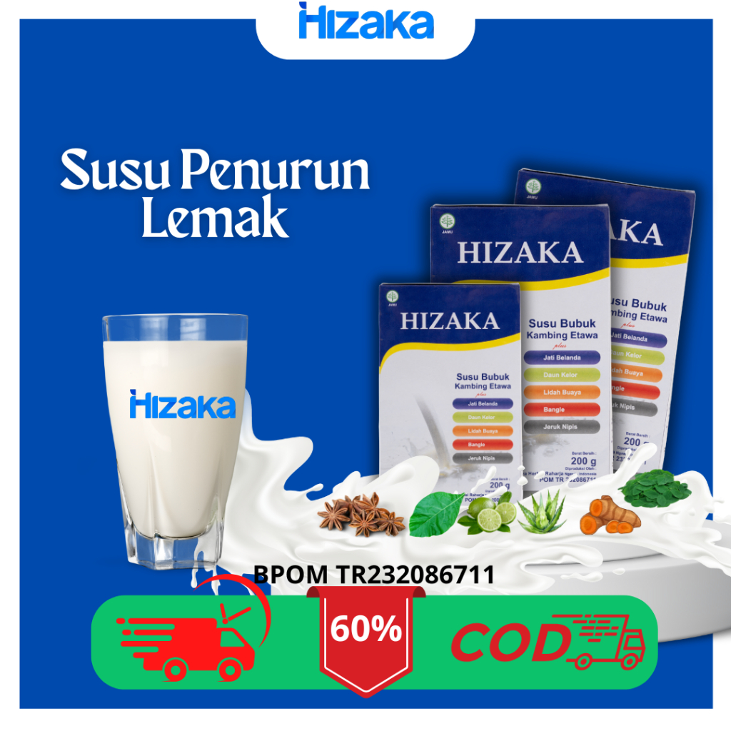 

Hizaka Susu Pelangsing Diet Herbal Alami Susu Bubuk Kambing Etawa